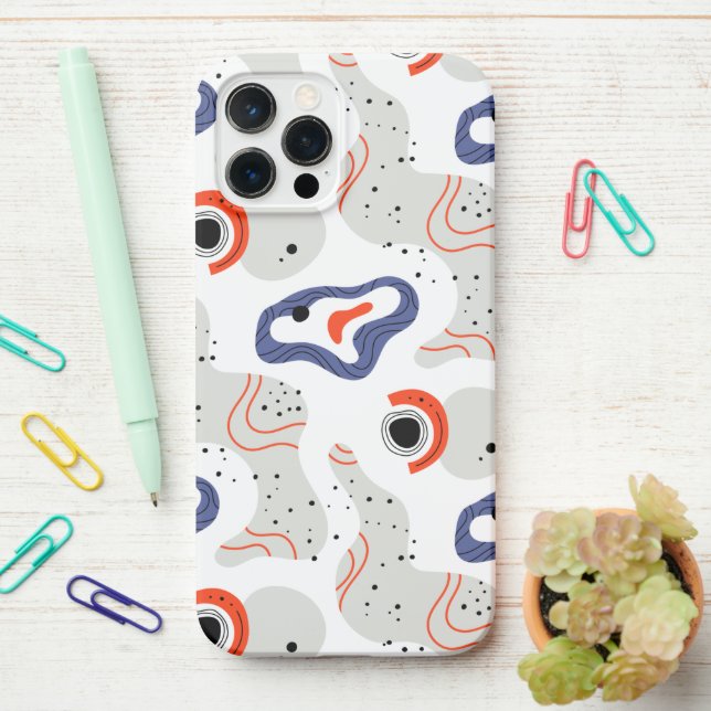 Stylish Swirls and Curbs Abstract Pattern iPhone Case (On Desk)
