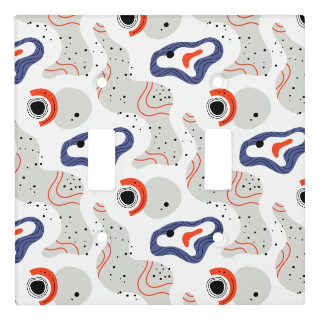 Stylish Swirls and Curbs Abstract Pattern Light Switch Cover (Front)