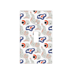 Stylish Swirls and Curbs Abstract Pattern Light Switch Cover