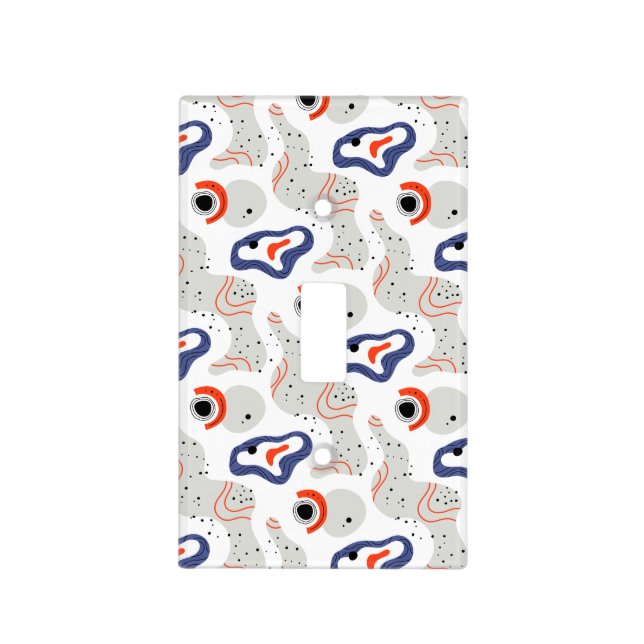 Stylish Swirls and Curbs Abstract Pattern Light Switch Cover (Front)