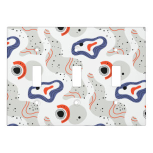 Stylish Swirls and Curbs Abstract Pattern Light Switch Cover
