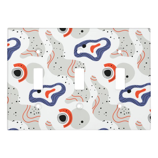Stylish Swirls and Curbs Abstract Pattern Light Switch Cover (Front)