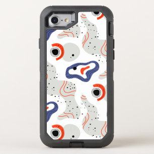 Stylish Swirls and Curbs Abstract Pattern OtterBox Defender iPhone SE/8/7 Case