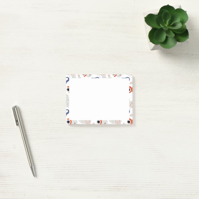 Stylish Swirls and Curbs Abstract Pattern Post-it Notes (Office)