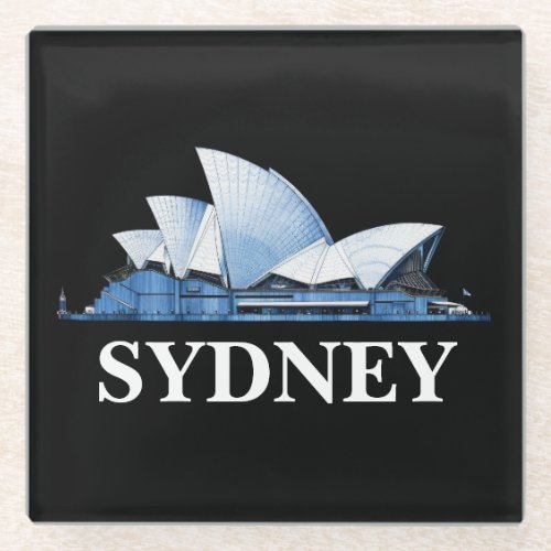 Stylish Sydney Australia Travel Postcard Glass Coaster