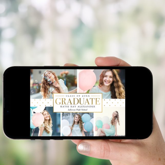 Stylish Tag Graduation Announcement Invitation (Front Digital)