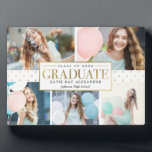 Stylish Tag Graduation Photo Gift Desktop Plaque<br><div class="desc">Great keepsake to remember this special milestone in life. Background color can be customized online! Matching items can be found on our website: www.berryberrysweet.com or upon request.</div>