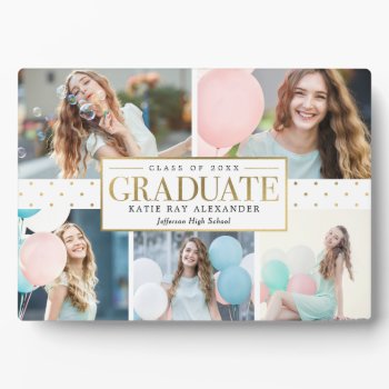 Stylish Tag Graduation Photo Gift Desktop Plaque by berryberrysweet at Zazzle