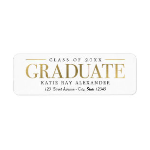Stylish Tag Graduation Return Address Label