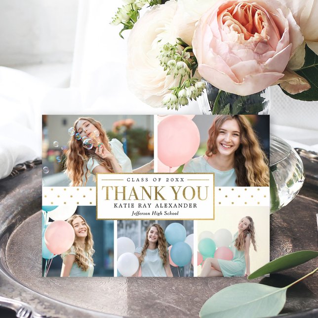 Stylish Tag Graduation Thank You Card (Creator Uploaded)