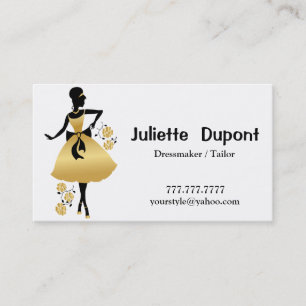 Stylish Tailor Dressmaker black Business Card