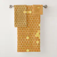 Honey Bees & Honeycomb Bath Towel Set, Zazzle