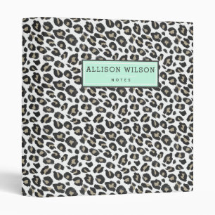 Stylish Tan Leopard Print 3 Ring Binder