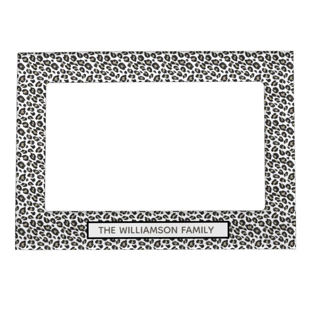 Stylish Tan Leopard Print Magnetic Frame (Front)