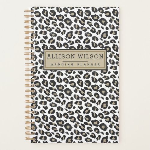 Stylish Tan Leopard Print Planner