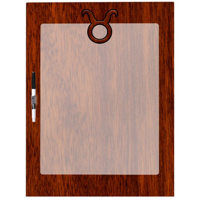 Stylish Taurus Zodiac Sign on Mahogany like print Dry-Erase Board (Front)