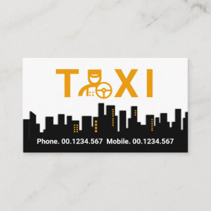 Stylish Taxi Chauffeur Downtown Silhouette Business Card