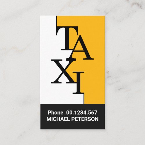 Stylish Taxi Signage Border Ride Share Driver Business Card