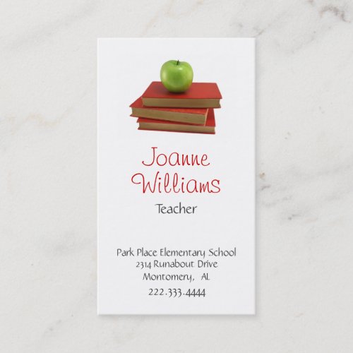 Stylish Teacher Business Card