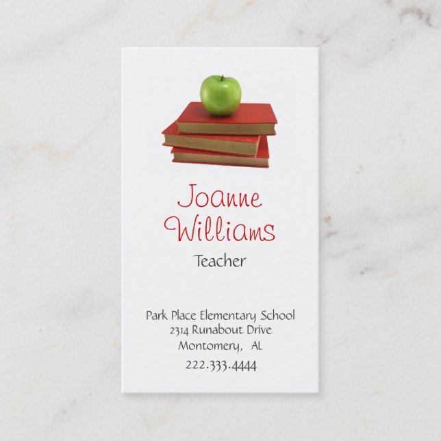 Stylish Teacher Business Card (Front)