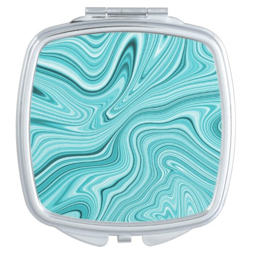 Stylish teal agate  compact mirror