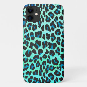 Stylish Teal and Blue Leopard Print iPhone 11 Case