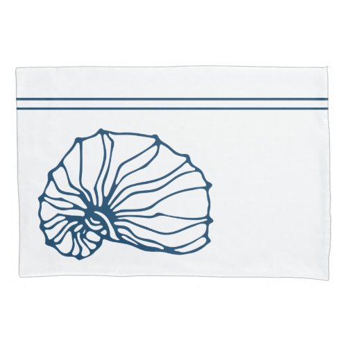 Stylish Teal Blue Seashell _ Ocean Theme Pillow Case
