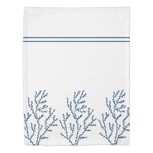 Stylish Teal Blue Seaweed Pattern _ Ocean Theme Duvet Cover