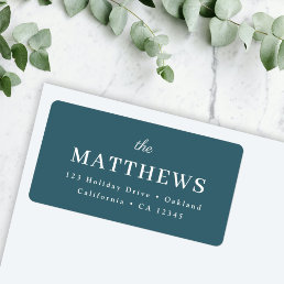 Stylish Teal | Modern Trendy Blue Return Address Label