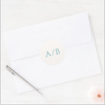 Stylish Teal Modern Wedding Classic Round Sticker<br><div class="desc">Elegant wedding stickers featuring a classic design with a simple layout.  Your monogram is prominently displayed in a large traditional serif font.  The simplicity of this design is great for a formal wedding.</div>