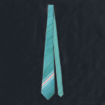 Stylish Teal Neck Tie<br><div class="desc">This stylish tie is in shades of teal and turquoise with slim stripes of white and coral.</div>