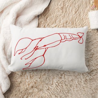 Stylish Teal Red Lobster - Nautical / Ocean Theme Lumbar Pillow