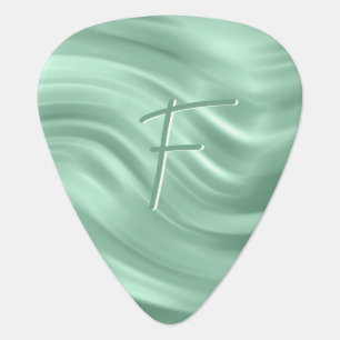 Stylish Teal Swirl Pattern Cool Monogrammed Custom Guitar Pick