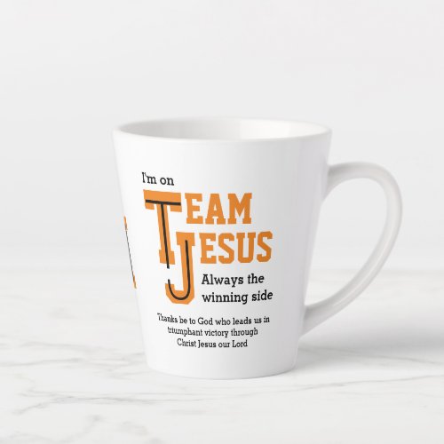 Stylish TEAM JESUS Christian Monogram Latte Mug