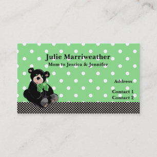 Stylish Teddy Bear Custom Mommy Card