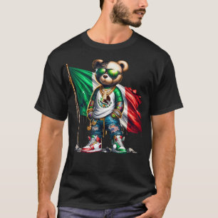 Stylish Teddy Bear Mexican Flag Mexico T-Shirt