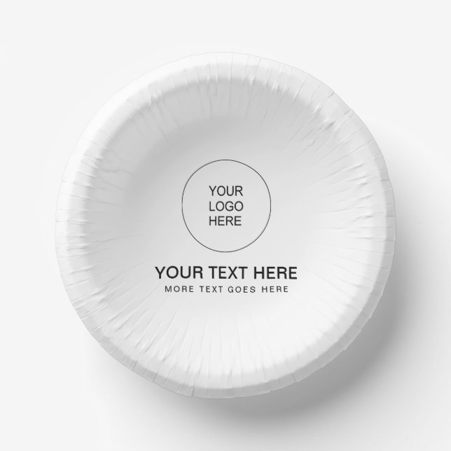Stylish Template Business Company Logo Text Here Paper Bowls (Front)