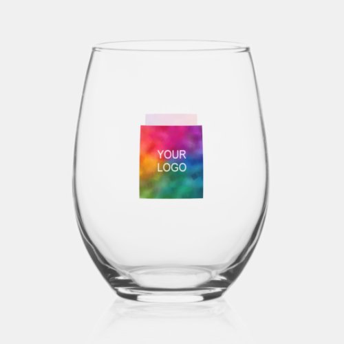 Stylish Template Business Logo Best Personalized Stemless Wine Glass