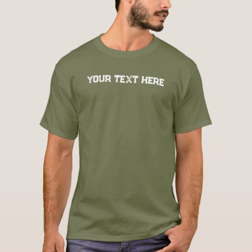 Stylish Template Trendy Fatigue Green Mens Modern T_Shirt