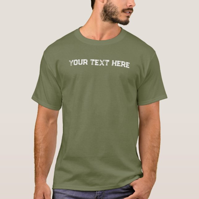 Stylish Template Trendy Fatigue Green Mens Modern T-Shirt (Front)