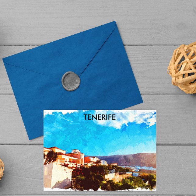 Stylish Tenerife Spain Canary Islands  Postcard (tenerife beach travel postcard)