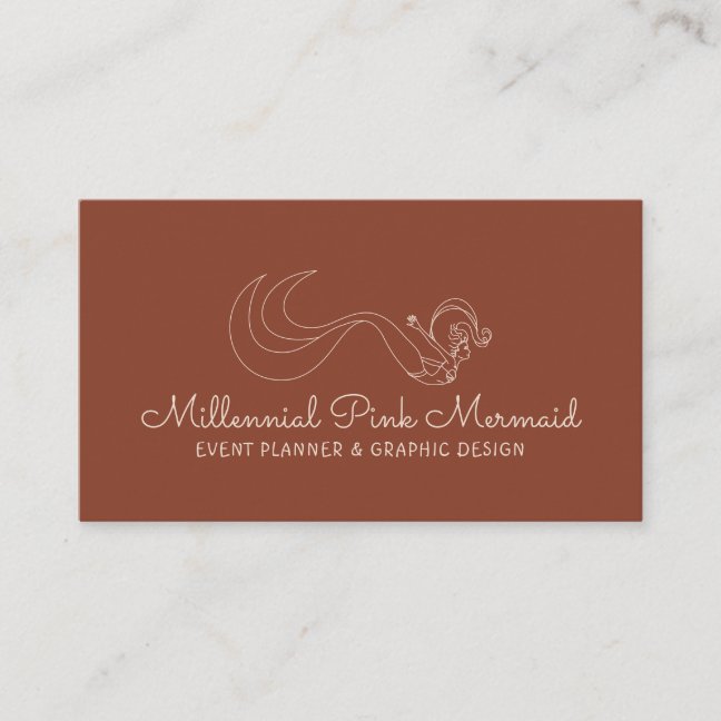 Stylish Terracotta Nautical Entertainer Mermaid Business Card