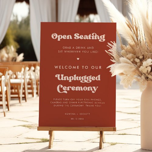Stylish Terracotta Open seating Unplugged ceremony Foam Board