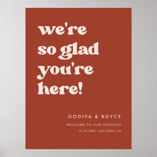 Stylish Terracotta So glad youre here Welcome Poster