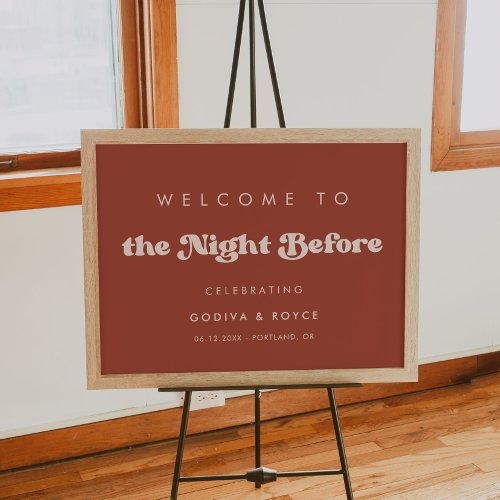 Stylish Terracotta Welcome to The Night Before Poster