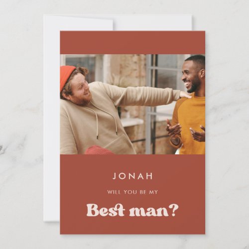 Stylish Terracotta Will you be my best man card