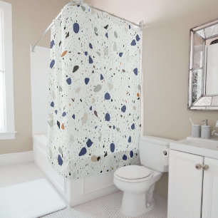Stylish Terrazzo Tile Design Multi-Color Shower Curtain
