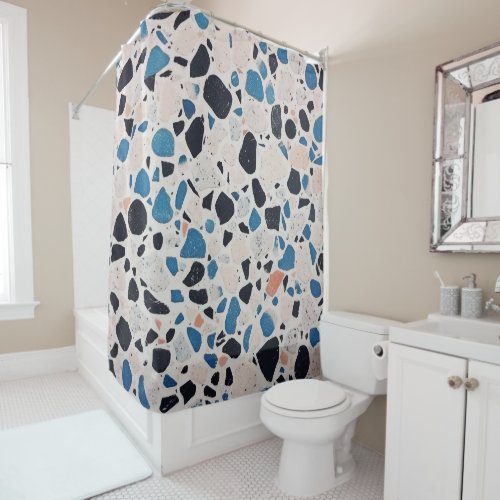 Stylish Terrazzo Tile Design  Shower Curtain