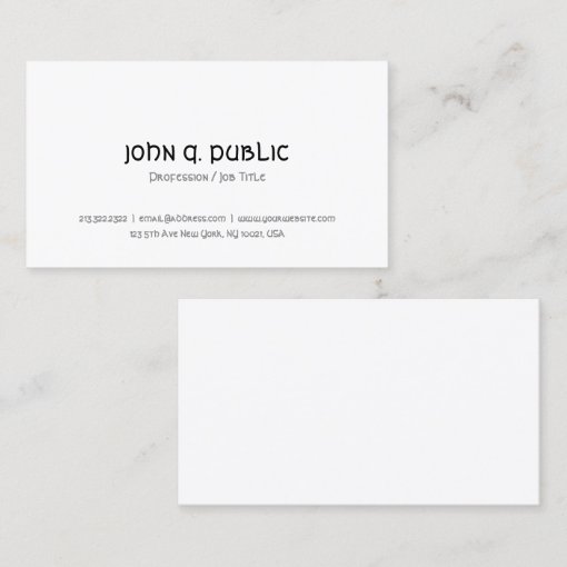 Stylish Text Design Simple Modern Elegant Template Business Card | Zazzle