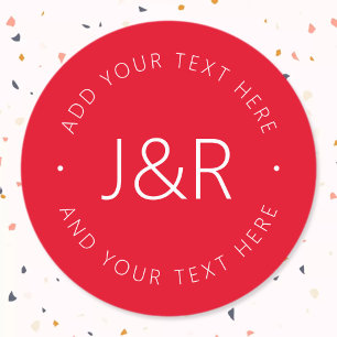 Stylish Text Template Red Waterproof Labels